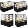 Commercial Curved Glass Cake Display Showcase Cabinet Freezer Bakery Equipment for Cafe Restaurant Hotel Supplies
