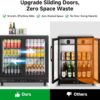 Black Commercial Counter Double Sliding Glass Door Beverage Display Cooler Adjustable Shelves Digital Temperature Panel for Bar