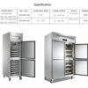 产品规格 TTwo Door Upright Stainless Steel Bakery Tray Freezer for Pastry Shop Dough Storage Commercial Kitchen Refrigeration Equipment
