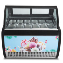 Commercial Single-Temperature Ice Cream Refrigerator Showcase Heating Wire Defog Glass Imported Compressor Fiberglass Base Dual