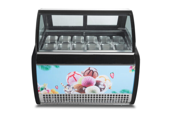 Ice Cream Refrigerator Showcase Commercial Single-Temperature Ice Cream Refrigerator Showcase Heating Wire Defog Glass Imported Compressor Fiberglass Base Dual