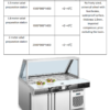 未标题-1 Commercial Refrigerated Stainless Steel Salad Prep Table with Slant Curved Glass Sneeze Guard 2-8C Digital Temperature Control