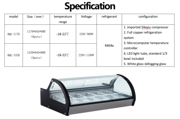 Table Top Small Gelato Ice Cream Display Freezer 6 Pans Curved Glass Commercial Counter Ice Cream Freezer Display