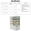 Bakery Equipment Vertical Square Cake Display Showcase Air Cooler Large Capacity 4-Layer Anti-Fog Glass Shelves Digital