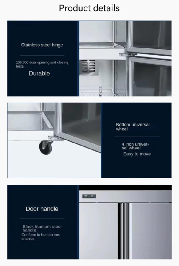 细节图 TTwo Door Upright Stainless Steel Bakery Tray Freezer for Pastry Shop Dough Storage Commercial Kitchen Refrigeration Equipment