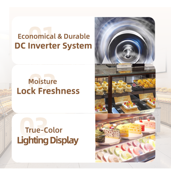 Multi Size Flat Open Sandwich Display Cooler R134a Refrigerant Digital Display Stainless Steel Commercial Deli Fruit Salad Ultra