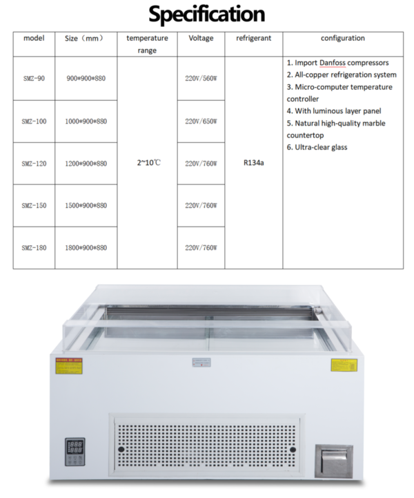 Multi Size Flat Open Sandwich Display Cooler R134a Refrigerant Digital Display Stainless Steel Commercial Deli Fruit Salad Ultra